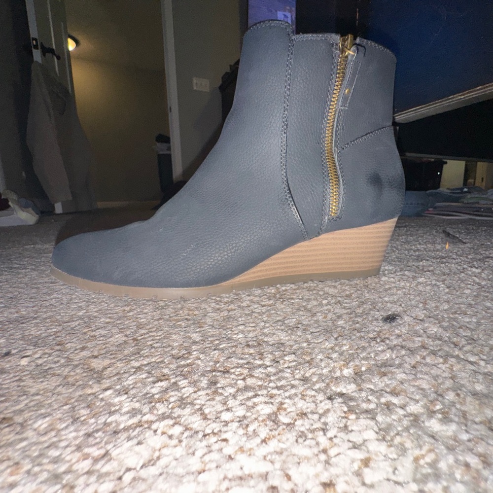 Maurices Black Ankle Booties with Tan Sole
